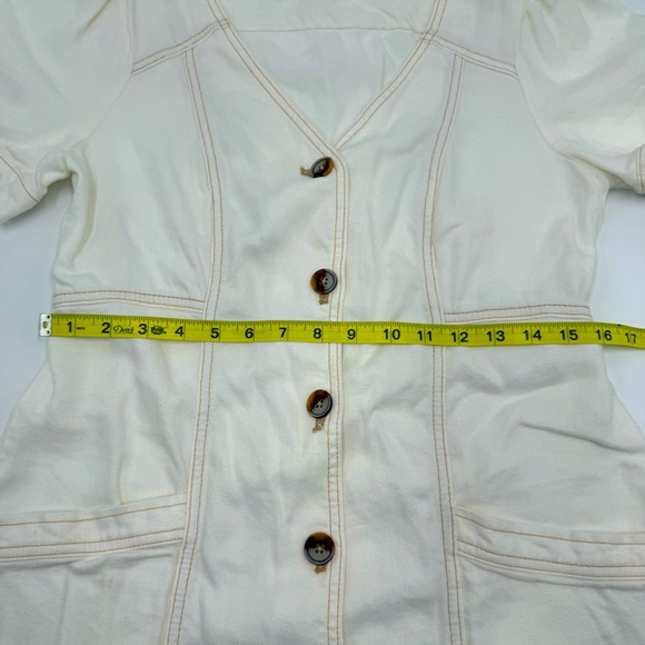 Pilcro and the Letterpress Women’s White Button-Front Mini Dress 8 Anthropologie - Picture 10 of 16